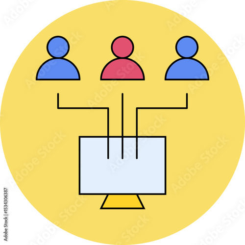 Multiple users single icon vector illustration