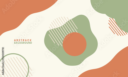 This image features a modern abstract background with a dynamic composition and warm, calming colors. Cream or off-white dominates as the primary background. 