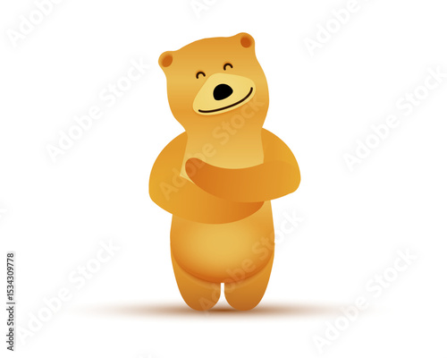 Cute Bear Cute bear in a hugging pose wildlife theme illustration. Vector illustration