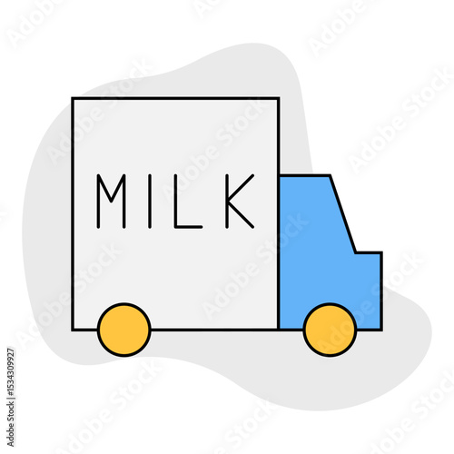 Milk truck single icon vector illustration