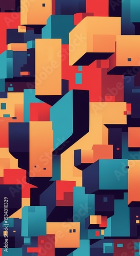 Geometric Cube Chaos: Abstract Colorful Design