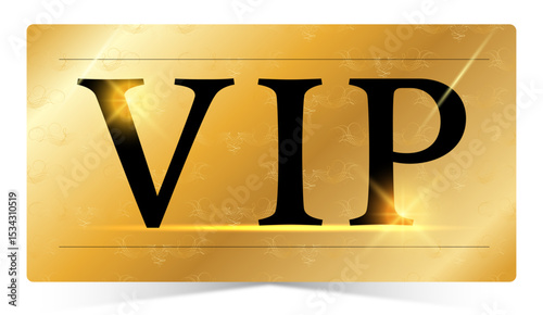 VIP Gold member card with gold pattern