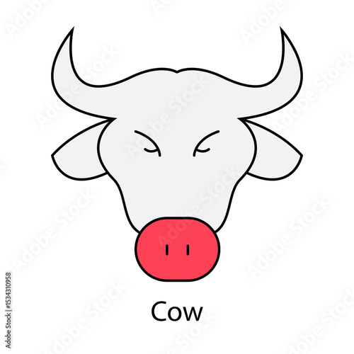 Cow single icon vector illustration