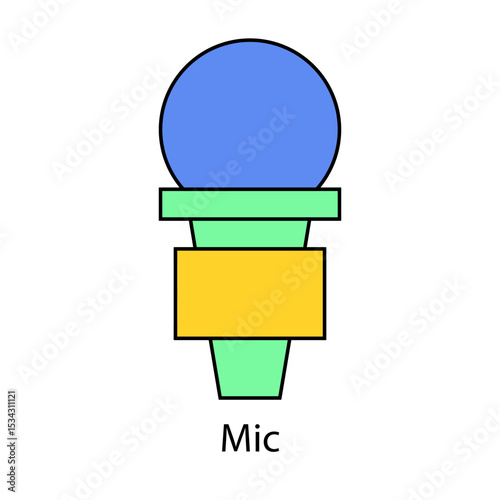 Mic single icon vector illustration