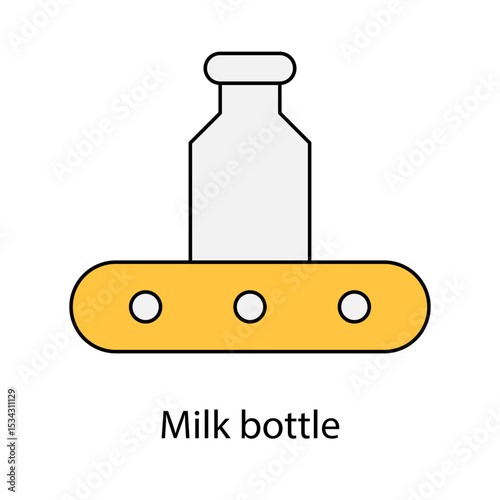 Milk bottle single icon vector illustration