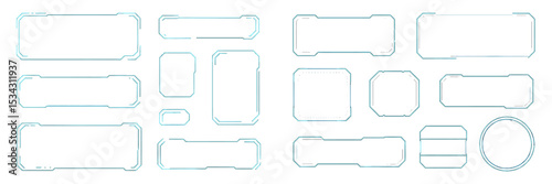 Vector flat illustration of various geometric shapes and frames suitable for design projects and presentations in minimalist style