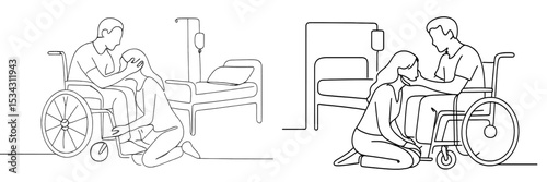 Emotional connection between caregiver and patient in hospital setting during rehabilitation