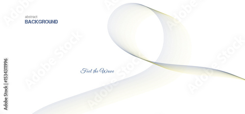 Abstract dusk to dawn gradient ribbon wave on white background. Minimalist background and design element for pattern, poster and banner