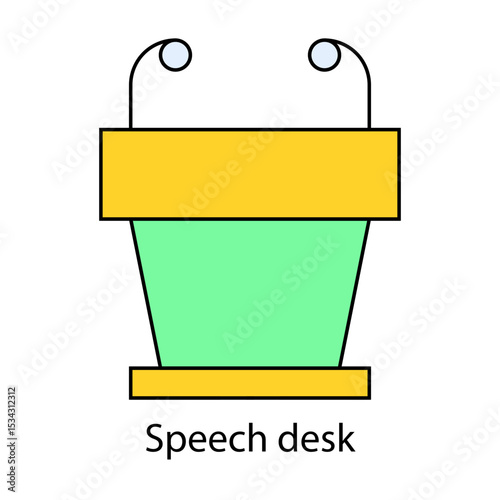 Speech desk single icon vector illustration