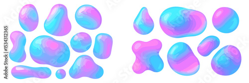 Colorful abstract shapes in vibrant pastel hues for modern design projects and digital art