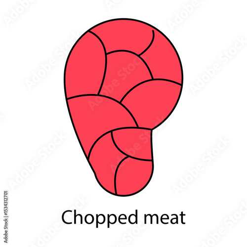 Chopped meat single icon vector illustration