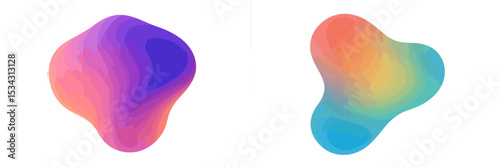 Colorful abstract shapes blending together in a vibrant digital design suitable for modern art or background use