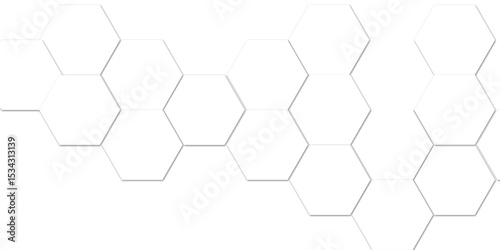 Abstract white and grey seamless hexagon pattern background. Abstract hexagonal concept technology background. Vector Illustration 3D	
