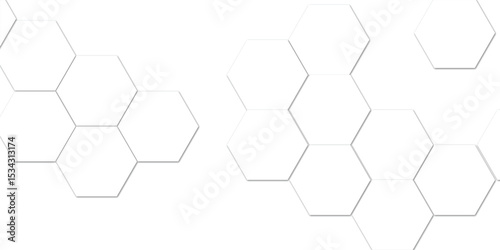 Abstract white and grey seamless hexagon pattern background. Abstract hexagonal concept technology background. Vector Illustration	