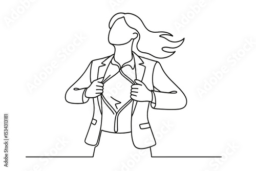 Empowering figure revealing inner strength through confident pose in business attire