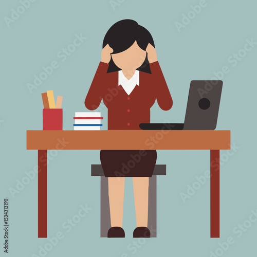 business woman with headache