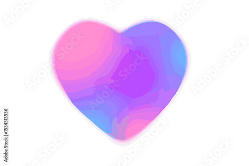 Colorful heart shape with a soft gradient blending pink and blue hues showcasing a modern abstract design