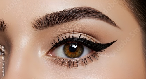 Close up of female eye with makeup.