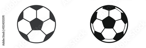 Different designs of soccer balls showcasing traditional and modern styles in black and white colors