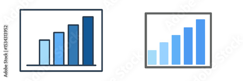 Graphical representation of increasing data trends in a modern vector flat illustration