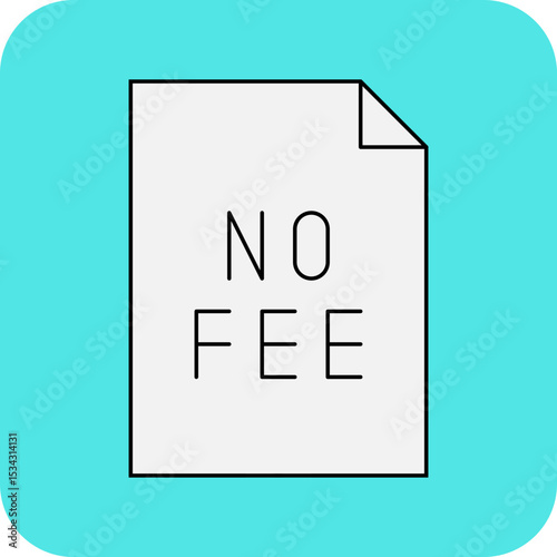 No fees single icon vector illustration