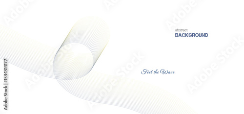 Abstract dusk to dawn gradient ribbon wave on white background. Minimalist background and design element for pattern, poster and banner