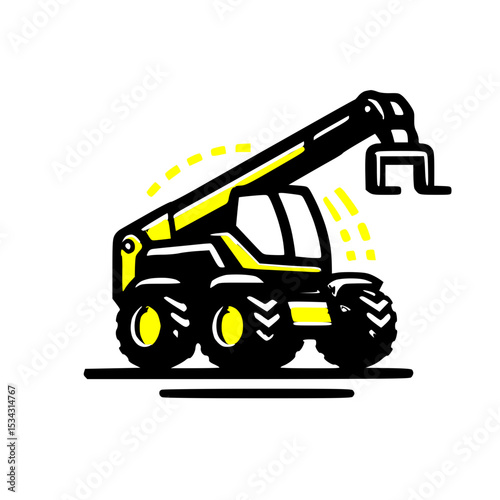 Another type of crane mounted on a truck, possibly a knuckle boom crane, offering flexibility in lifting