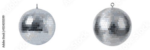 Shining disco balls hanging together for a vibrant party atmosphere