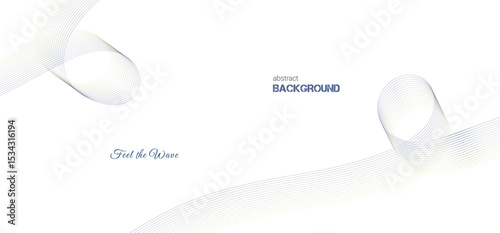Abstract dusk to dawn gradient ribbon wave on white background. Minimalist background and design element for pattern, poster and banner