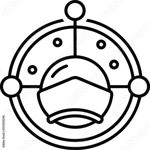 Metaverse VR Outline: Future Icon

