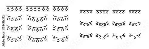 Decorative string lights arranged in various patterns for festive occasions and celebrations