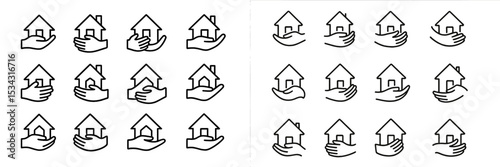 Hand holding a house vector illustration portrays care and protection in home ownership and real estate themes