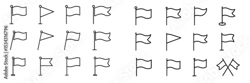 Variety of flag designs represented in vector flat illustration for use in different contexts and applications