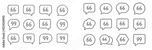 Vector flat illustration of diverse speech bubbles and numbers with variations in style and design