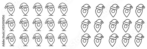 Creative vector flat illustration of holiday-themed marker icons in a festive design