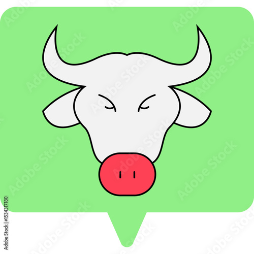 Cow single icon vector illustration