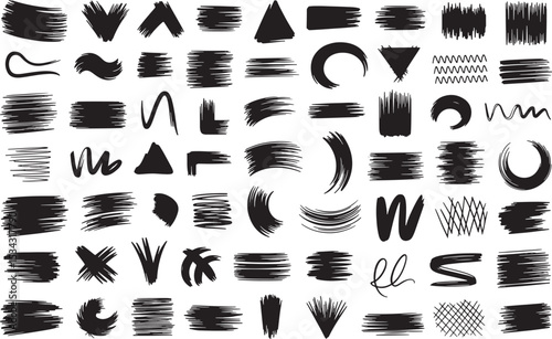 Ink Blot Collection: A dynamic array of hand-drawn ink blot elements, each carrying its own character and style, ideal for adding texture, contrast.