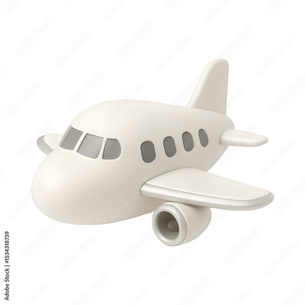 Naklejka premium 3d airplane icon isolated on transparent background. Travel and adventure concept