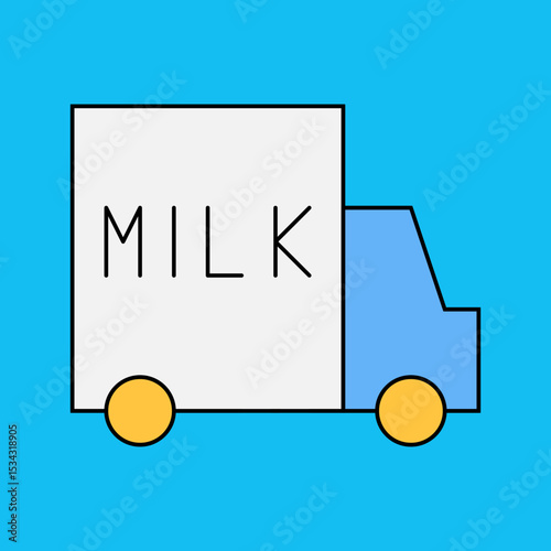 Milk truck single icon vector illustration