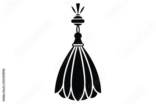 Elegant black tassel icon detailed graphic design for decoration and embellishments