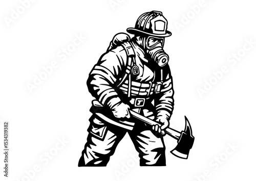stencil, sign, icon, illustration, symbol, danger, firefighter, fire, protection, vector, safety, isolated, equipment, security, logo, pictogram, black, silhouette, white, design, flame, hose, 