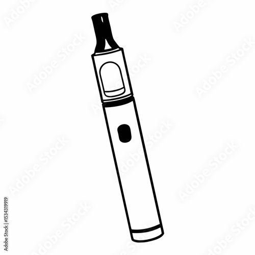 Minimalistic simple flat view of an e-cigarette, vape.