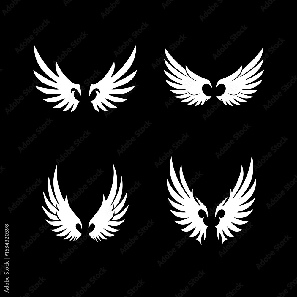 Obraz premium Stylized bird wings with heart shape