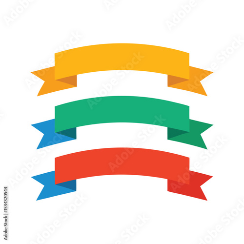 Free Download Multicolor V Cut Ribbon Banner Pack - GFXLoad