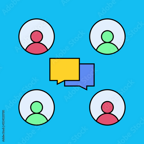 Chat users single icon vector illustration