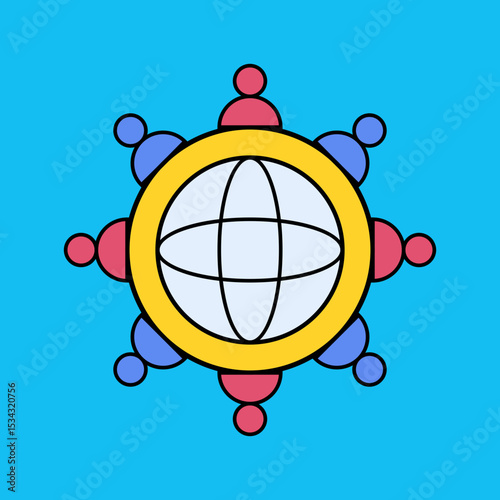 Community single icon vector illustration