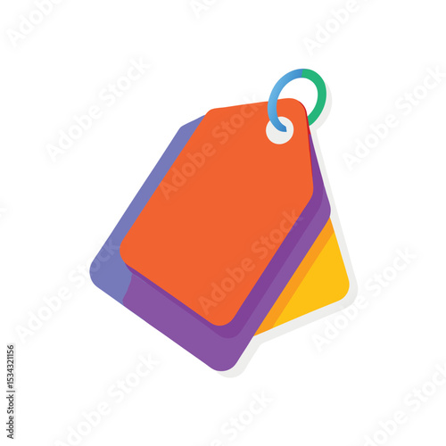 Plastic Style Colorful Tag Design Set