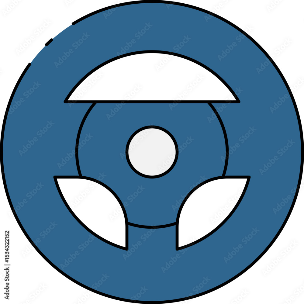 Obraz premium Steering wheel single icon vector illustration