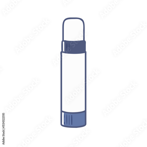 Vector illustration of a glue stick with cap, isolated on white background. School icon