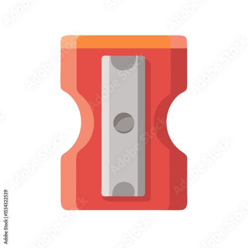 Vector illustration of a pencil sharpener, isolated on white background. School icon